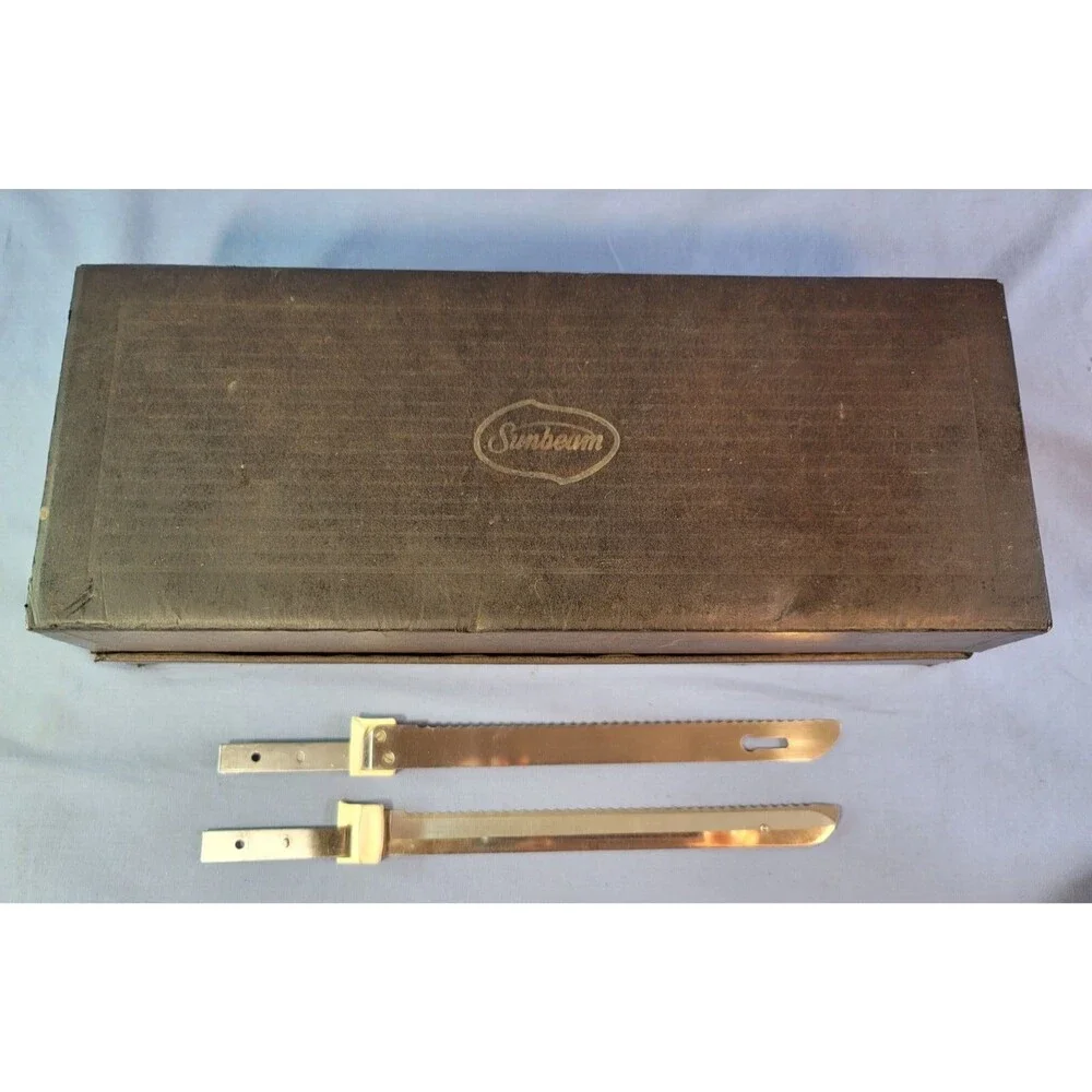 Electric Carving Fork & Knife Food Slicing Sunbeam Wall Mountable Corded Vintage